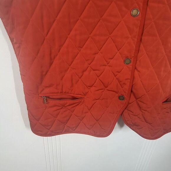 Talbots Burnt Orange Colored Quilted Vest - Picture 5 of 9
